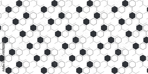 3D black and white hexagon soccer ball pattern background graphic illustration.