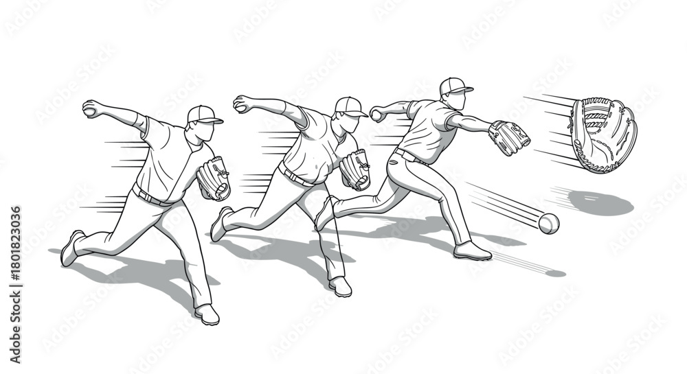 Fototapeta premium Dynamic baseball players in motion capturing an exciting game moment