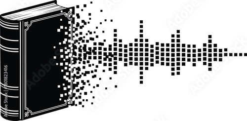 Audiobook concept vector illustration for digital learning and education eps silhouette