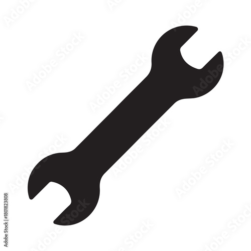 Black Silhouette of a Double Open- End Wrench tool