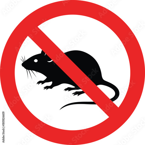 No rats allowed sign pest control rodent prevention rat infestation icon eps silhouette