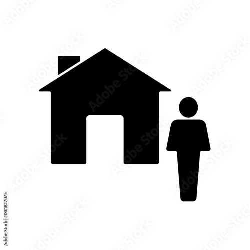 owner icon outline editable stroke line drawing eps.