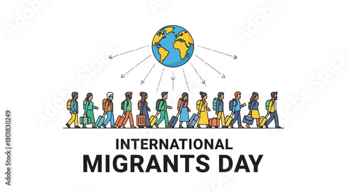 International Migrants Day Diverse Individuals Traveling Worldwide
