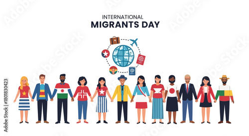 International Migrants Day Unity & Diversity Symbolized by Holding Hands