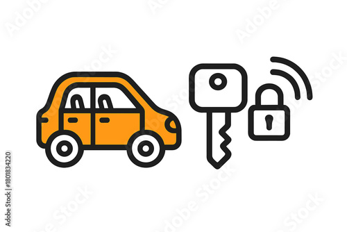 Vehicle security system concept with remote access key and wireless signal
