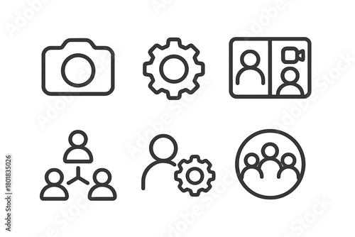 Digital media symbols for user settings, group networking, and video communication