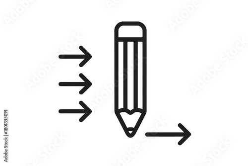 Pencil drawing showing creative process flow with multiple inputs and single output
