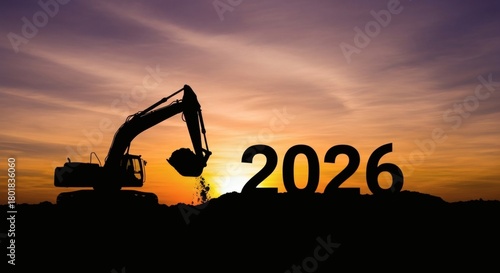 Excavator Builds 2026 Sunset Construction Dreams.