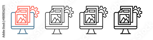 Content Management Icon Collection Set Different Style