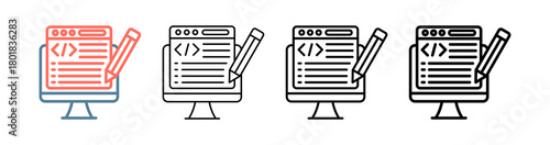 Code Editor Icon Collection Set Different Style