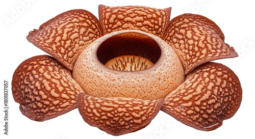Giant Rafflesia Flower with Textured Petals and Unique Central Structure 1.