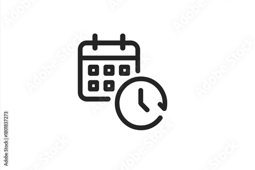 Calendar and clock representing appointment scheduling and time management