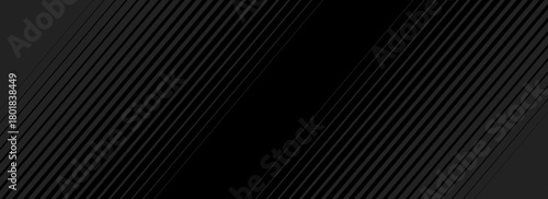 Black oblique straight line background. Masculine dark linear abstract wallpaper. Elegant luxury striped gradient texture. Grey diagonal lines backdrop for flyer, banner, poster, presentation. Eps10