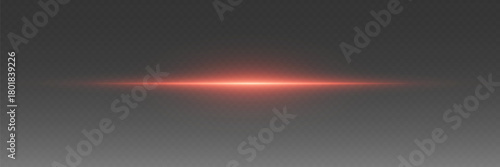 Red glowing beam effect. On a transparent background.