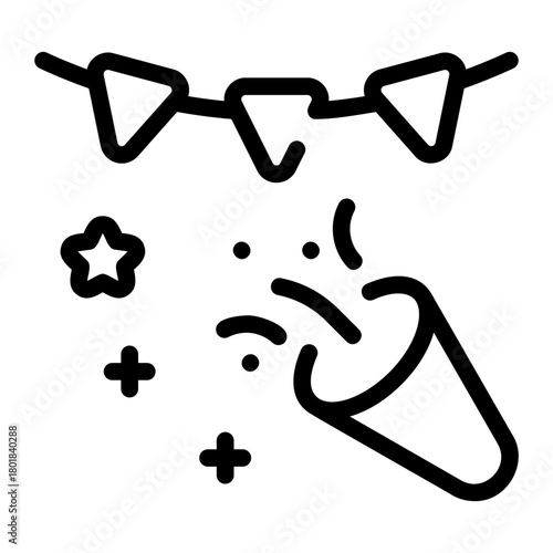 party popper line icon