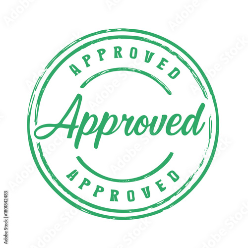 Green Grunge Approved Stamp Circle