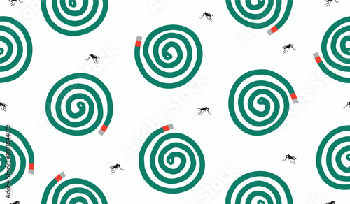 Cute mosquito coils pattern background vector design
