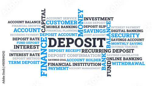 Deposit Word Cloud Design, Deposit Typography Design Concept
