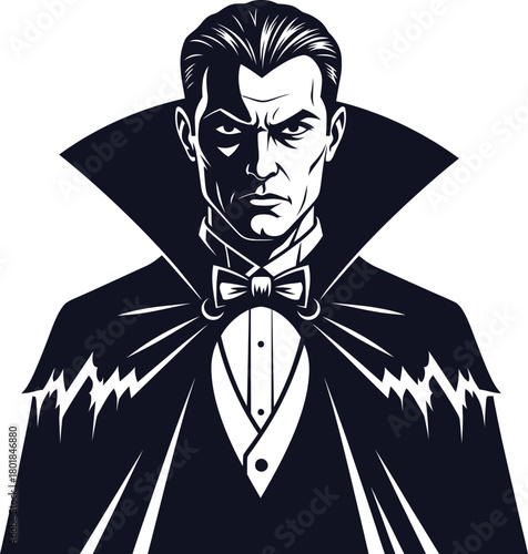 Vampire count dracula vector illustration halloween costume design art eps silhouette