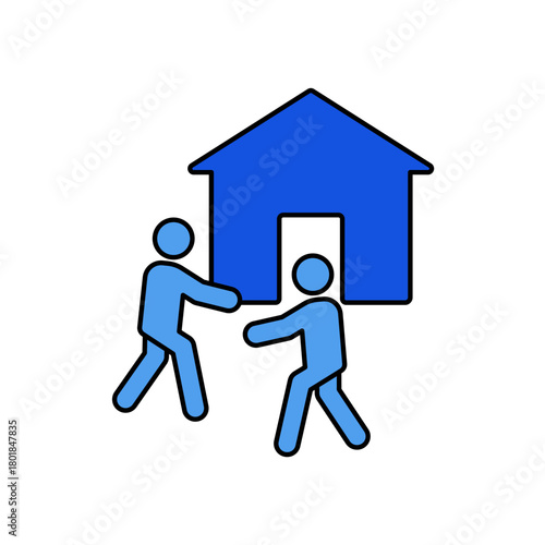 moving icon outline editable stroke line drawing eps.