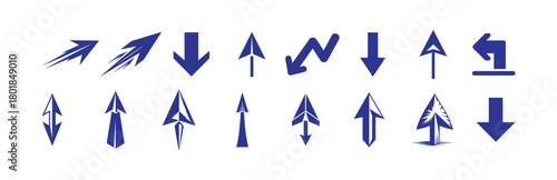 Modern Directional Arrow Icon Set, Minimal Vector Symbol Collection, 
