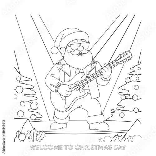 Christmas cartoon character painting outline drawing