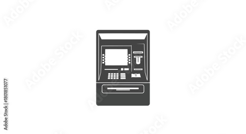 Modern atm machine icon for financial transactions and banking services on a white background