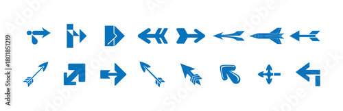 Modern Directional Arrow Icons Collection, Vector Navigation Symbols for UI, Maps & Interfaces,vector illustration eps 10.