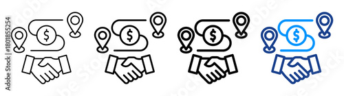 Trade Route Icon Different Style Outline Collection Set