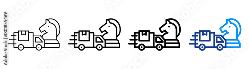 Shipping Strategy Icon Different Style Outline Collection Set