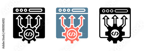 Web Deployment Icon Collection Set  Glyph & Mixed Style  