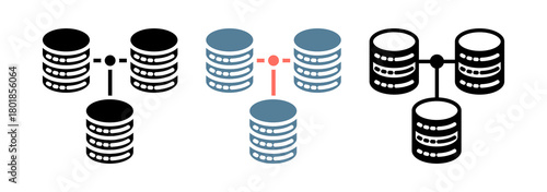 Database Connection Icon Collection Set  Glyph & Mixed Style  
