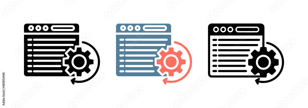 Web Optimization Icon Collection Set Glyph & Mixed Style