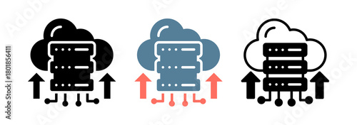 Hosting Server Icon Collection Set  Glyph & Mixed Style  