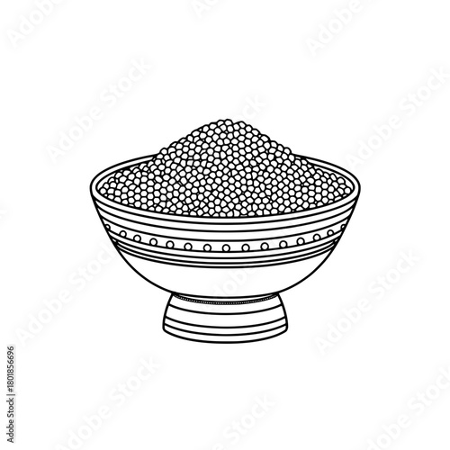 Bowl overflowing with black caviar, a symbol of luxury food, elegant gourmet treat