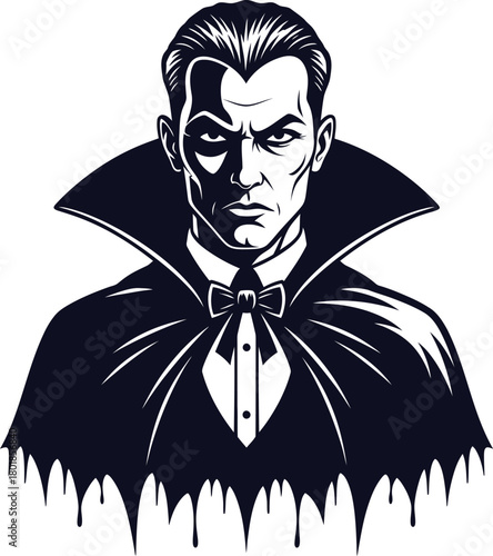 Dracula vector illustration halloween vampire count dracula halloween art eps silhouette