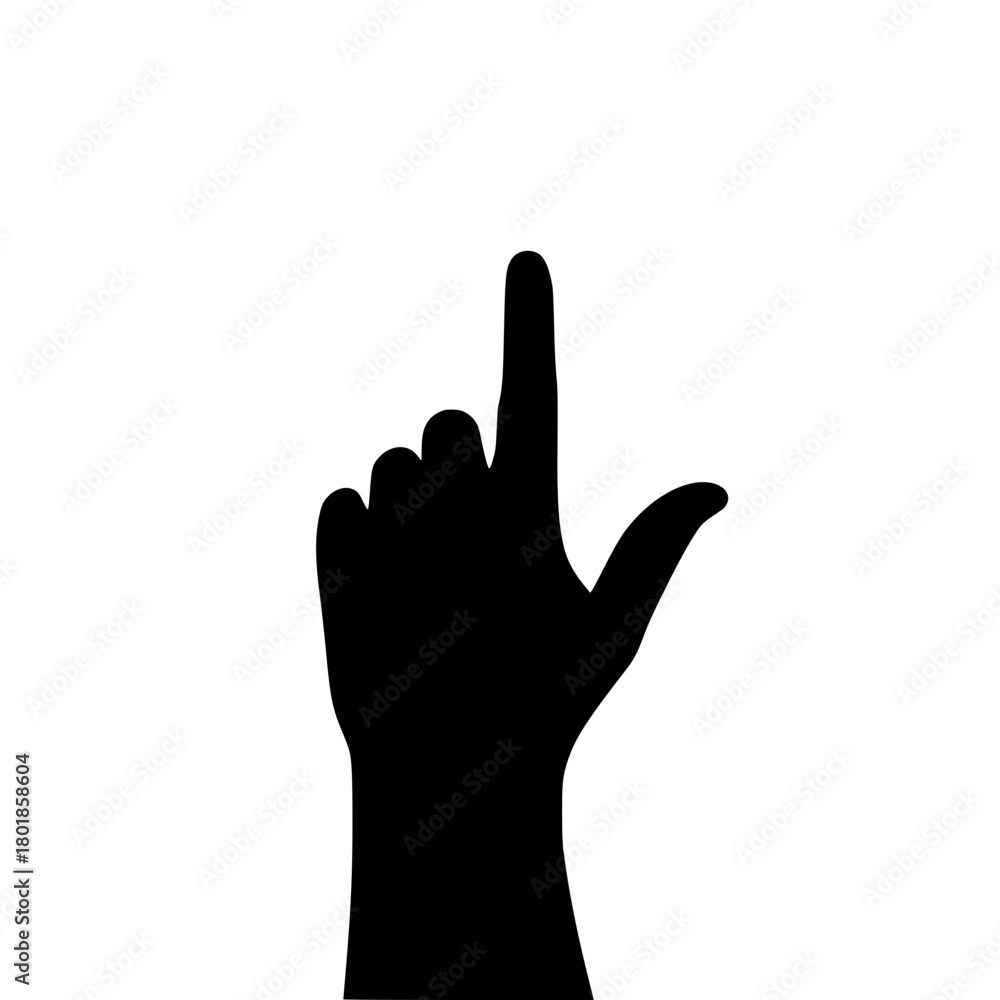 Obraz premium Gesture pointing upwards for direction, choice, or selection in modern design