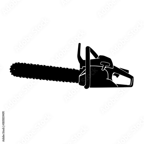 Powerful chainsaw in bold silhouette, ideal for logging and forestry projects