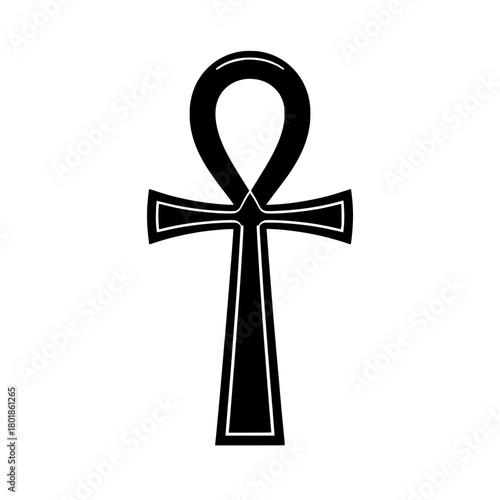 Ancient Egyptian ankh symbol representing life and immortality, icon, minimalist