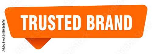 trusted brand sticker. trusted brand orange sign isolated on transpatent background
