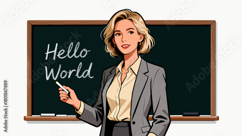 A collection of professional figures such as teachers, professors and lecturers, with cartoon hand-drawn vector illustrations