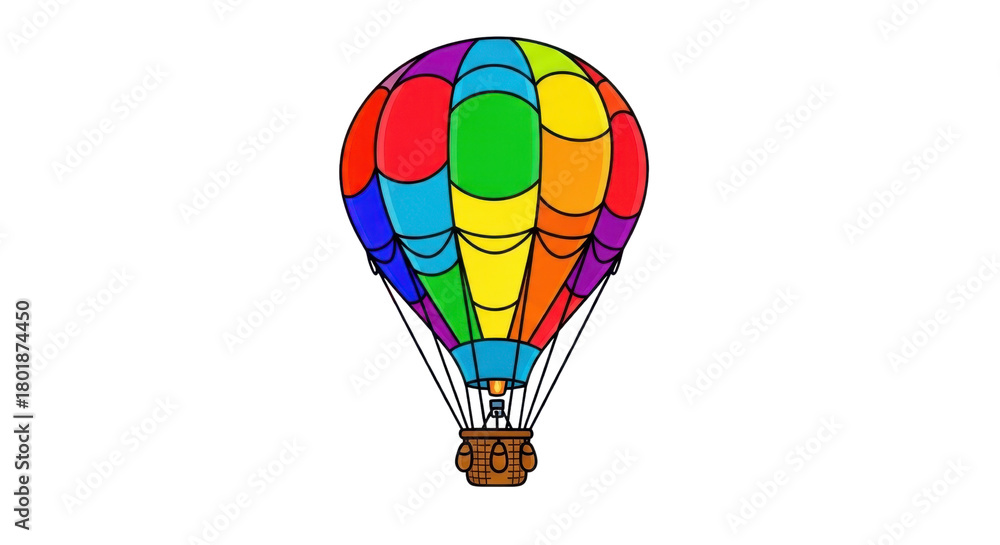 Fototapeta premium Colorful Hot Air Balloon Vector Illustration