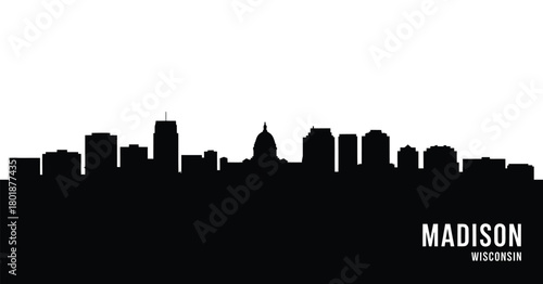 Madison wisconsin skyline silhouette illustration