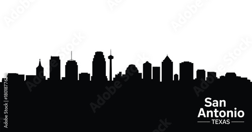 San antonio texas skyline silhouette black and white
