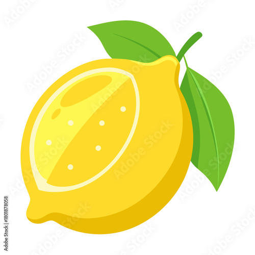 lemon with leaves