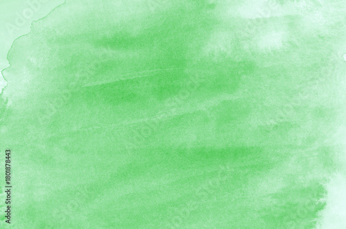 Hand painted green watercolor background.