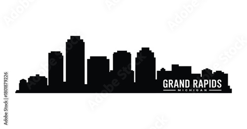 Grand rapids michigan skyline silhouette cityscape