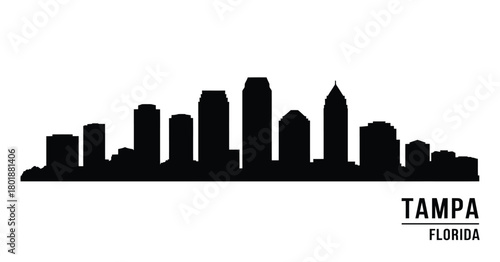 Tampa florida skyline silhouette graphic design