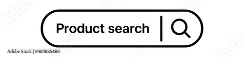 Search bar with magnifying glass black silhouette with field and icon line accents product search input