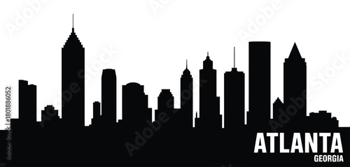 Atlanta skyline silhouette black and white cityscape